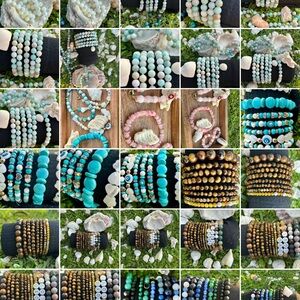 Semi Precious Gem stone Bracelet Made by Dad for his Daughter